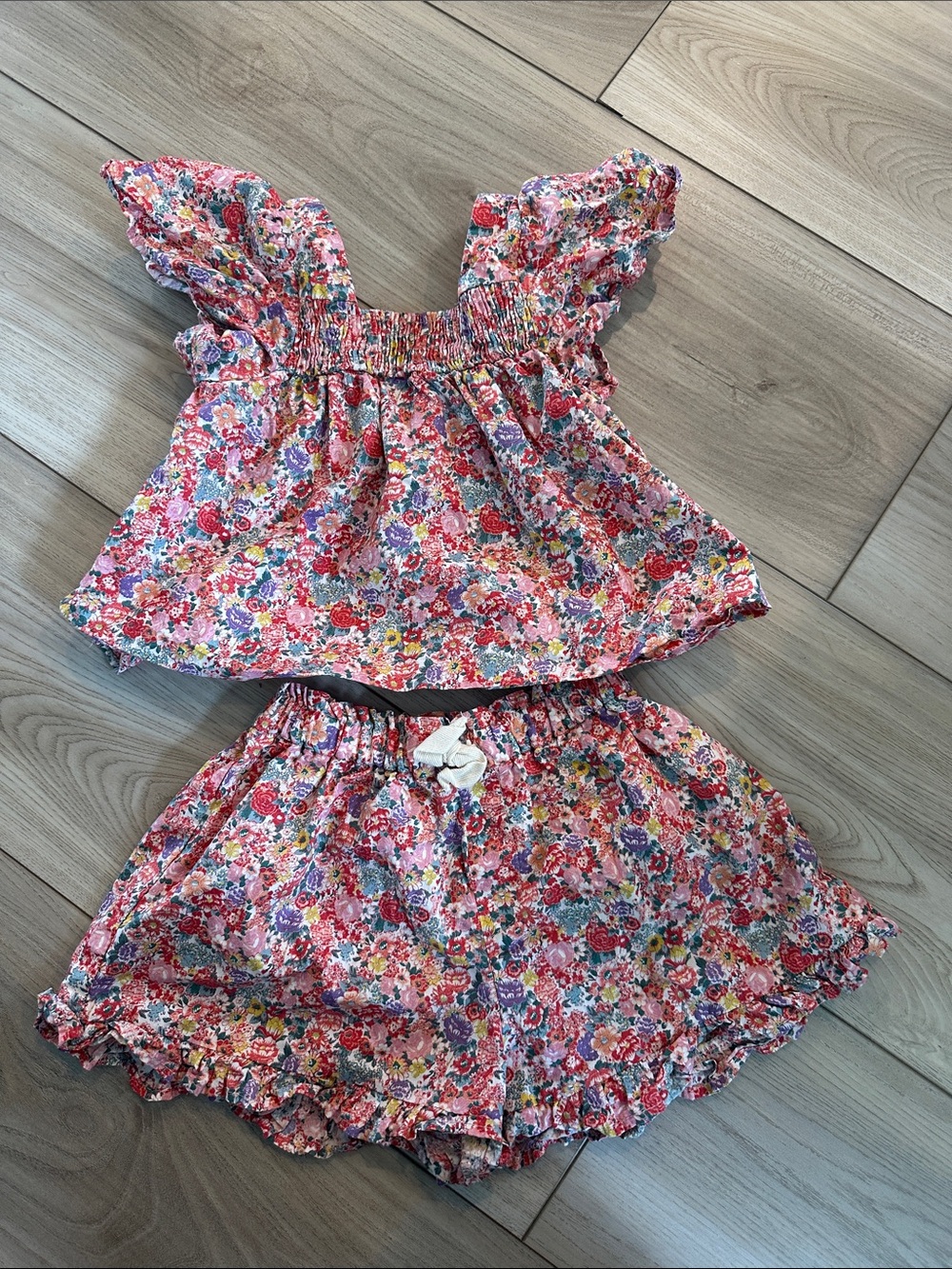 Zara Pink Multi Floral Girls Two-Piece Set
